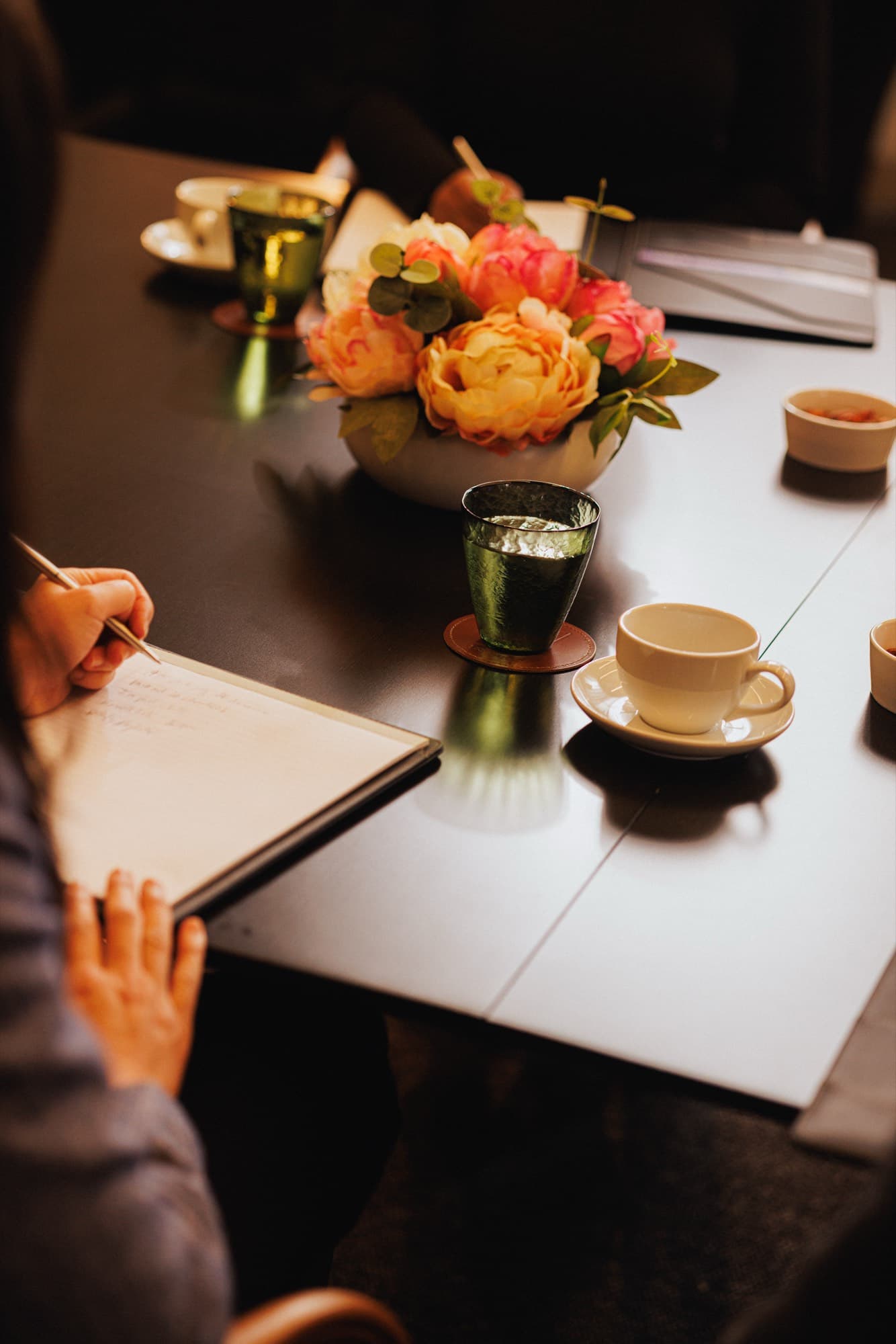 A long-table dinner in full swing